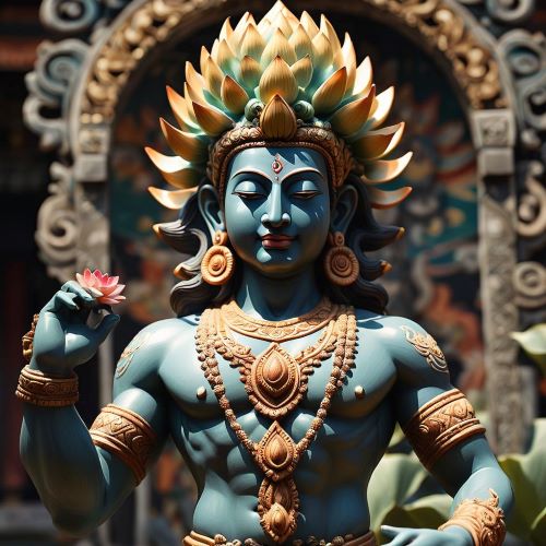 Image of the supreme Hindu-Balinese creator god Acintya, embodying cosmic energy and universal creation