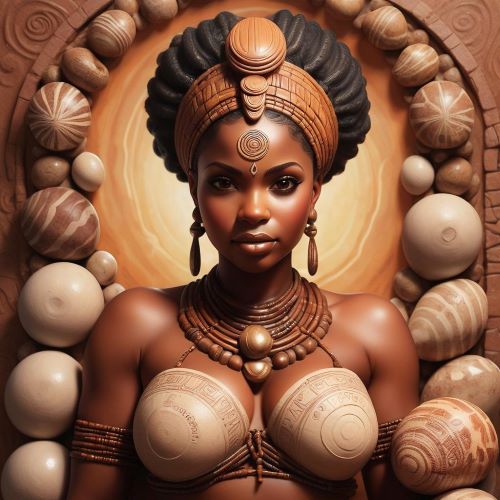 Akan and Ashanti Goddess Asase Yaa with earth symbolism