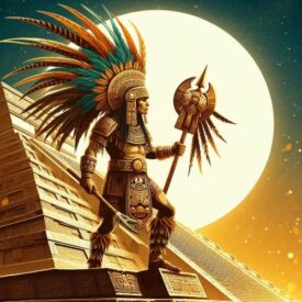 Aztec_ Image of the ancient Aztec civilization, showcasing gods, warriors, and rich Mesoamerican culture