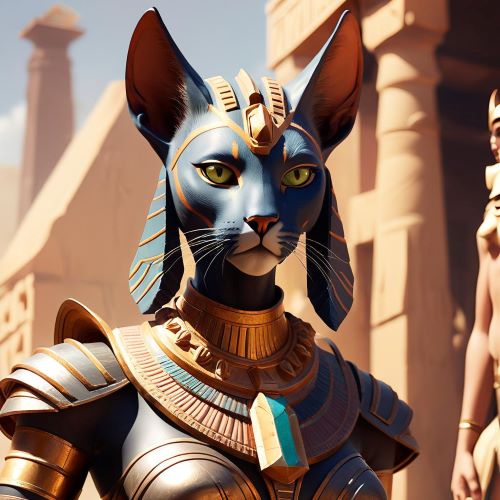 Image of the ancient Egyptian goddess Bastet, protector of home, fertility, and cats