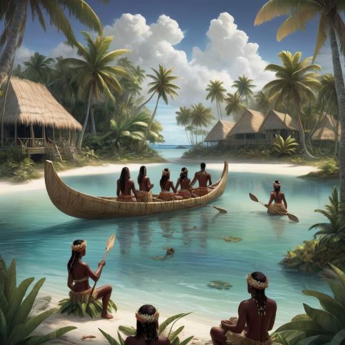 Caroline Islands_ Tribal image representing Yapese & Ifaluk Mythology