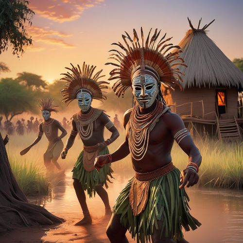 Chokwe_ Tribal imagery representing Chokwe mythology