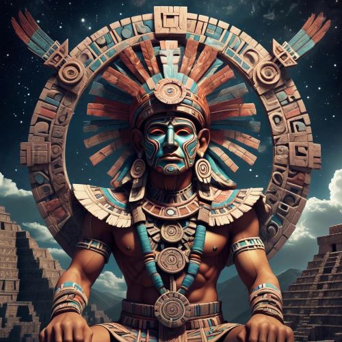 Image of the Aztec feathered serpent deity Cipactonal, associated with wisdom and the calendar system