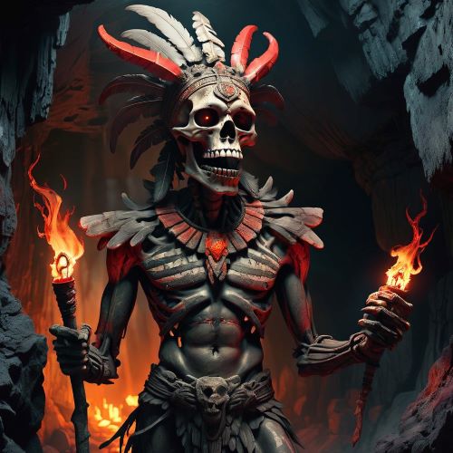 Image of Cizin, the Maya god of death and destruction, associated with the underworld and disease