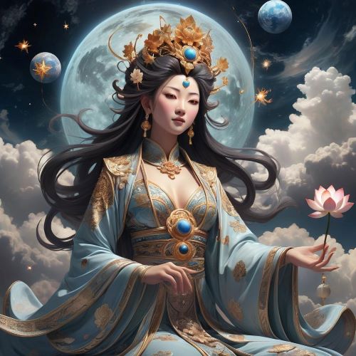 Image of Doumu, the revered Chinese goddess of the Big Dipper and protector of life and destiny.