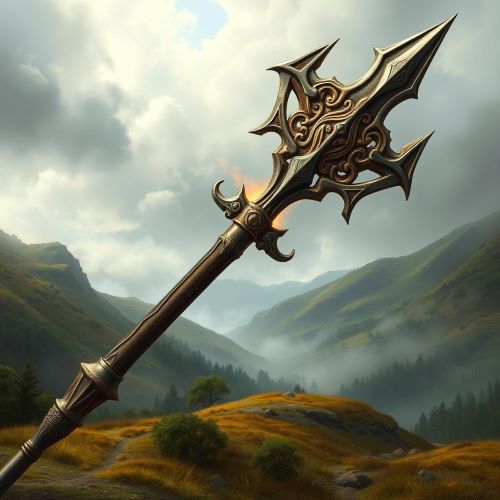 Gáe Bulg depicted in mythic art as a legendary weapon symbolizing deadly precision, heroism, and warrior prowess.