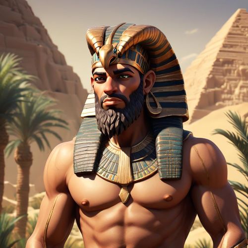 Image of the Egyptian god Geb, ruler of the earth and symbol of fertility and stability