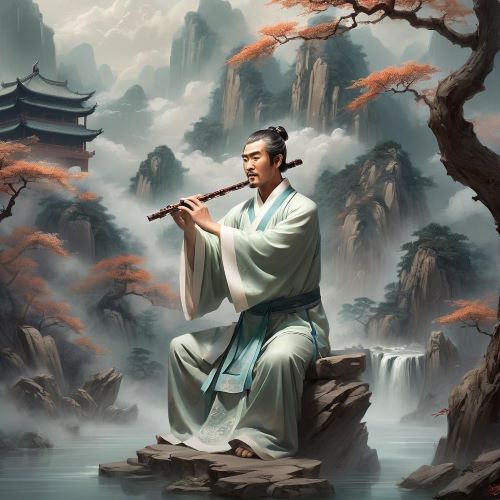 Image of Han Xiangzi, the immortal Taoist musician and sage known for wisdom, music, and spiritual transcendence.