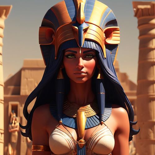 Image of the ancient Egyptian goddess Hathor, goddess of love, music, and joy