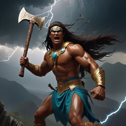 Image of Illapa, the mighty Incan god of thunder, lightning, and rain
