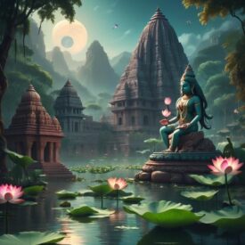 Indian_ An image filled with Indian motifs representing Indian mythology