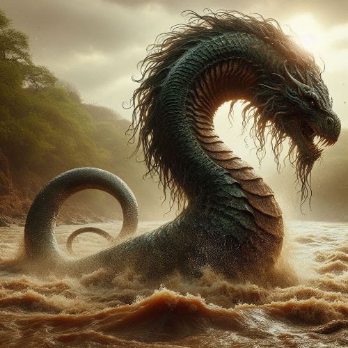 Image of Inkanyamba in the torrential river