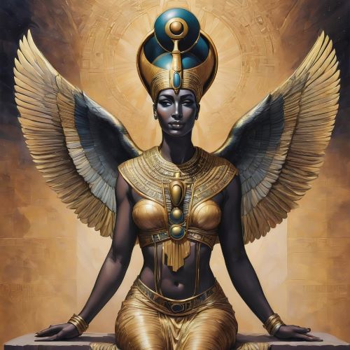 Image of the Egyptian goddess Isis, protector of kings, magic, and motherhood.