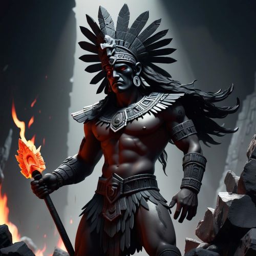 Image of the Aztec god of obsidian, sacrifice, and war, Itztli.