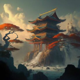 Japanese_ Ancient Japanese symbols representing Japanese mythology