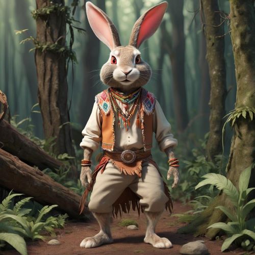 Image of the mystical forest spirit Jistu, guardian of nature and hidden realms
