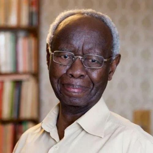 John Mbiti depicted in scholarly portrait art as a leading thinker of African religion and philosophy.