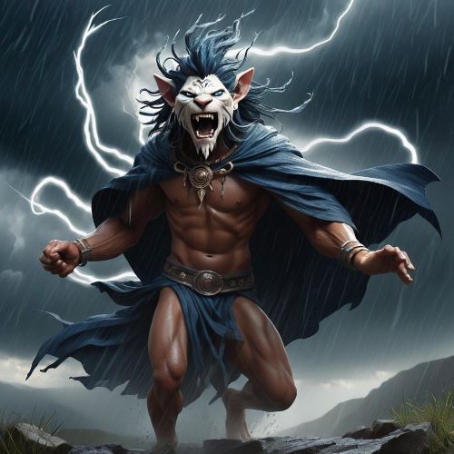 Image of Kon, the trickster and shapeshifting deity from West African mythology