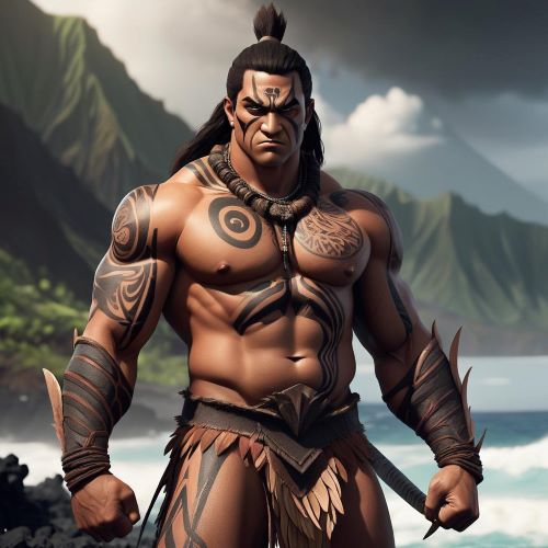 Image of Kanaloa, the Hawaiian god of the sea, representing ocean, navigation, and marine life