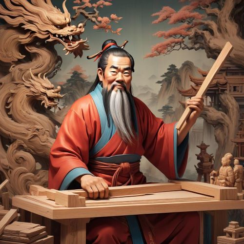 Image of the legendary Chinese craftsman and inventor Lu Ban, symbolizing ingenuity, woodworking, and architectural mastery.
