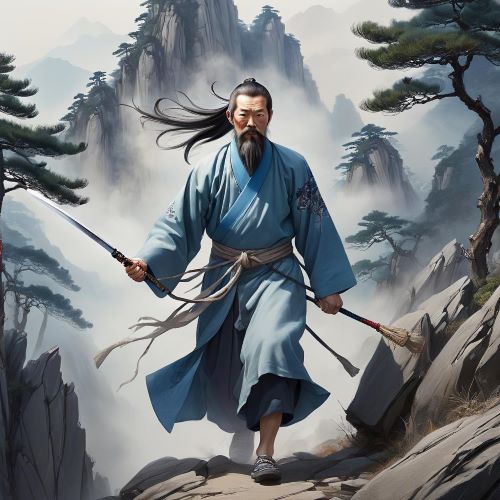 Image of the legendary Daoist immortal and scholar Lu Dongbin, symbolizing wisdom, longevity, and spiritual mastery.