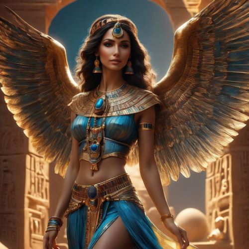 Image of the ancient Egyptian goddess Maat, symbolizing truth, justice, and cosmic order