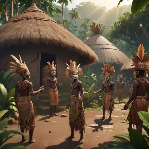 Mangbetu_ Tribal Imagery representing Mangbetu mythology