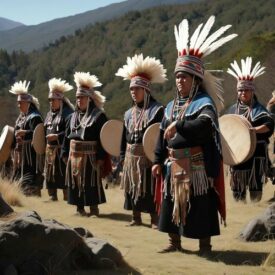 Mapuche_ Natives involved in rituals representing Mapuche & Chiloe Mythology