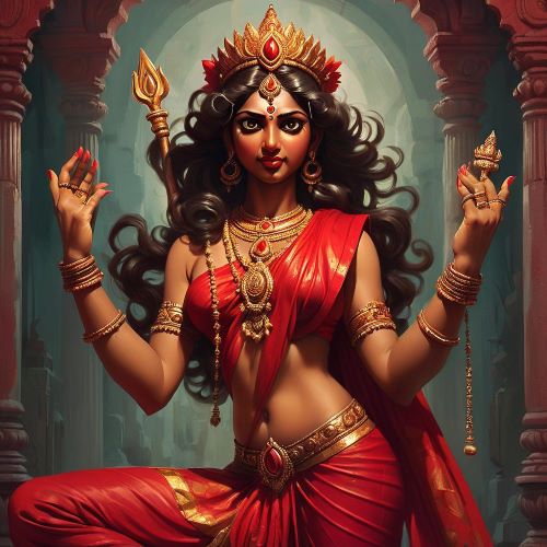 Image of Mariamman, the South Indian goddess of rain, fertility, and protection against diseases