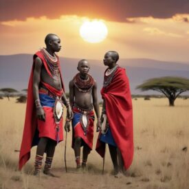 Masaai_ Tribal Imagery representing Masaai mythology