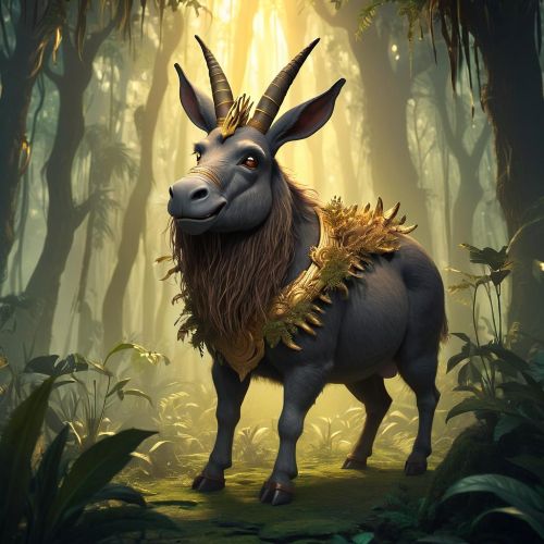 "Abada, the mystical unicorn of African folklore with twin horns."