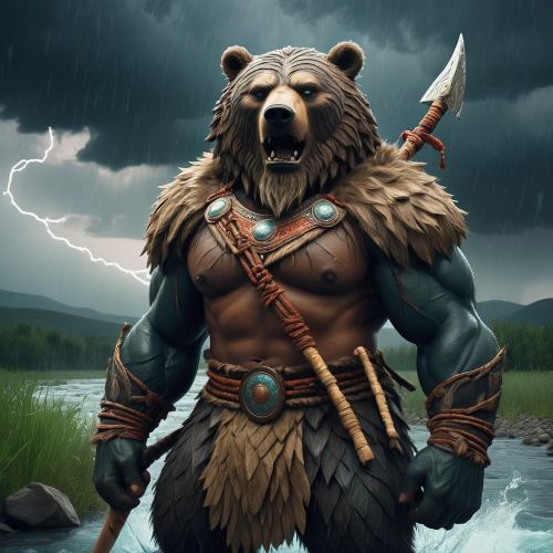 a majestic warrior spirit named Abakan from Khakass mythology