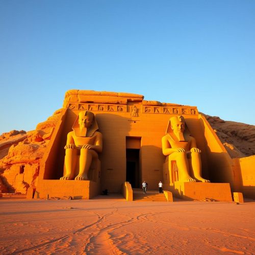 Abu Simbel : The Temple Complex Abu Simbel: The ancient Egyptian temple complex with colossal statues of Ramses II.