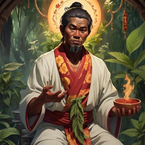 Image of the ocean deity Akasi, embodying waves, storms, and the power of the sea.