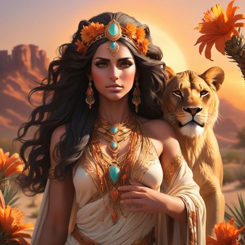 Al Uzza depicted in radiant art as a majestic pre-Islamic goddess symbolizing strength, protection, and celestial power.
