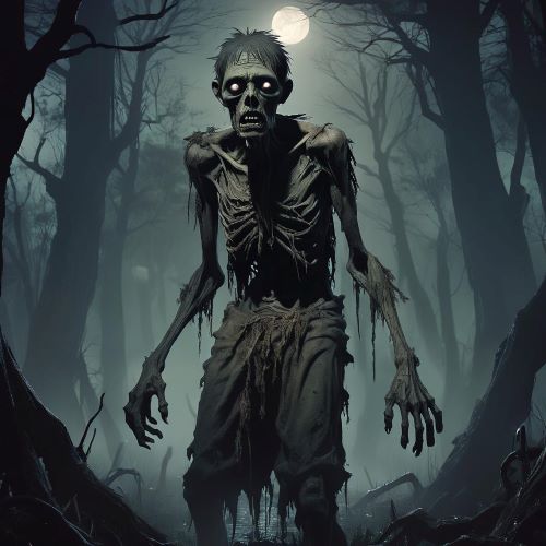 Amalanhig depicted in dark art as a restless undead creature symbolizing fear, night, and supernatural vengeance.