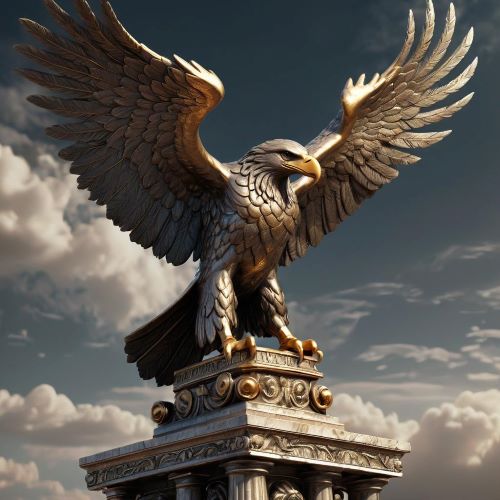 Aquila depicted in majestic art as a soaring eagle symbolizing strength, vision, and freedom.