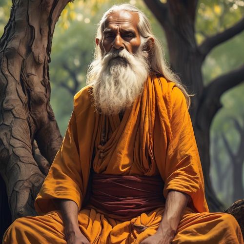 Rishi Atri sitting in a forest