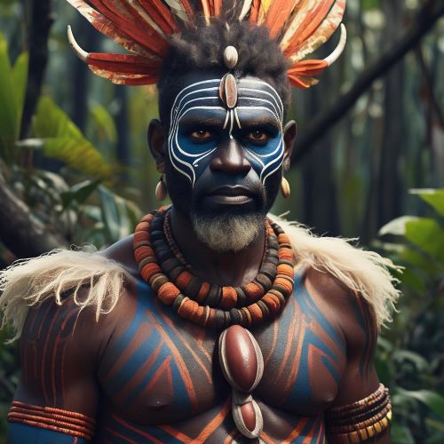 Banaitja depicted in vibrant art as a mystical forest spirit symbolizing nature, guardianship, and hidden wisdom.