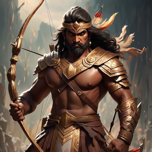 Image of the legendary warrior Barbarik known for his valor and skill in battle