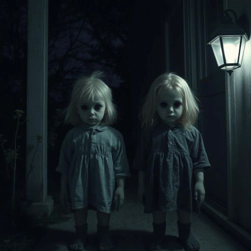 a night-time scene of the urban legend of the Black Eyed Children