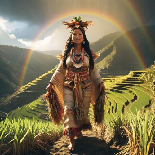AI-generated artwork of Bugan, the fertility goddess surrounded by lush nature