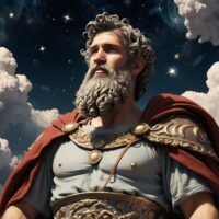 Mythlok - Caelus Caelus depicted in ethereal art as the Roman sky god embodying the heavens, vastness, and cosmic order.
