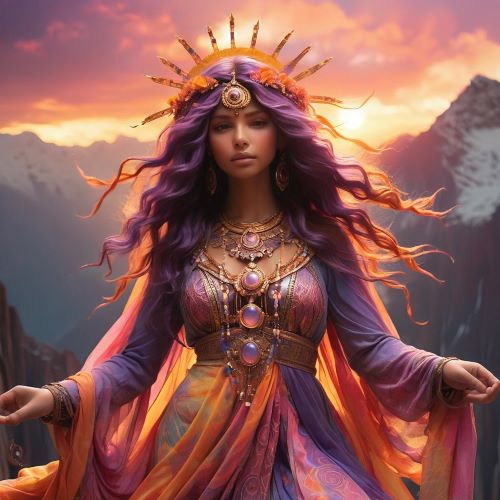 Chasca depicted in ethereal art as a radiant moon goddess symbolizing love, beauty, and cosmic guidance.