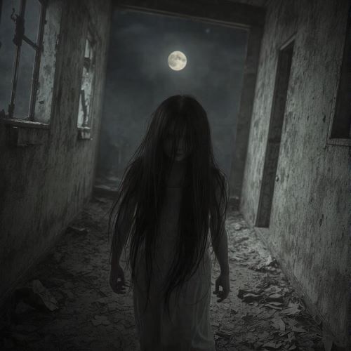 Cho-nyo-Gwishin depicted in haunting art as a Korean virgin ghost symbolizing sorrow and restless spirits.