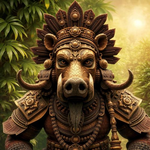 Cit Bolun Tum depicted in vibrant art as a legendary guardian spirit embodying strength and mystical protection.