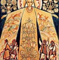 Traditional painting of the Basque goddess Ekhi