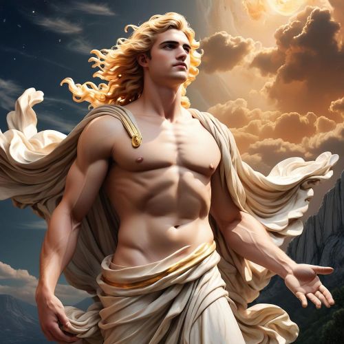 Ganymede depicted as a graceful celestial youth symbolizing beauty, ascension, and divine favor