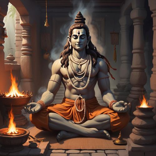 Grihapati : The Household Guardian An image of Grihapati, a serene avatar of Lord Shiva depicted as a wise householder sage.