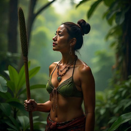 Haumea, Hawaiian creation goddess, appearing as an ageless woman